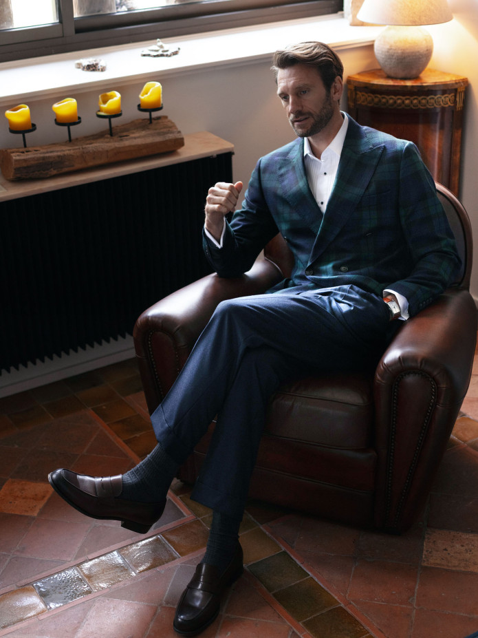 Blazer croisé tartan Glaz