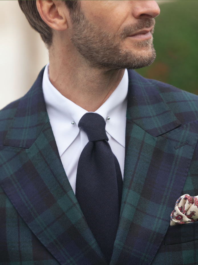 Blazer croisé tartan Glaz