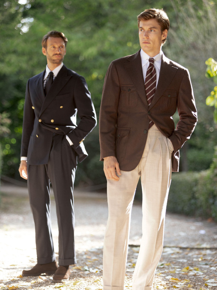 Veste saharienne en flanelle marron Litha