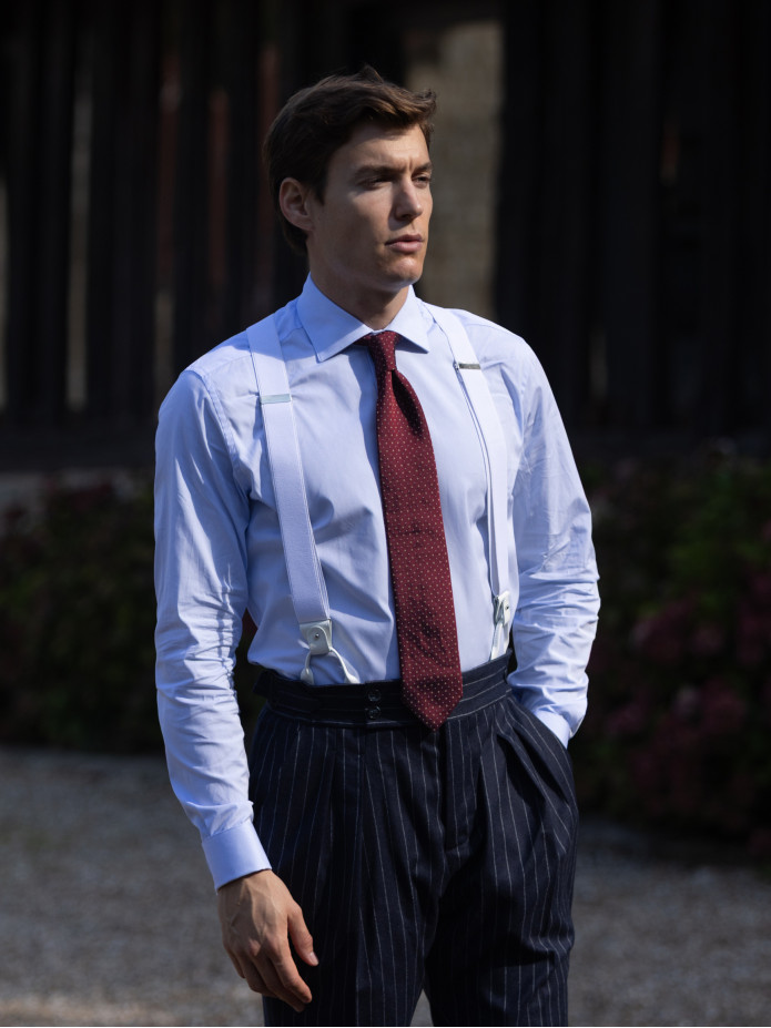 Bretelles homme blanches à boutons
