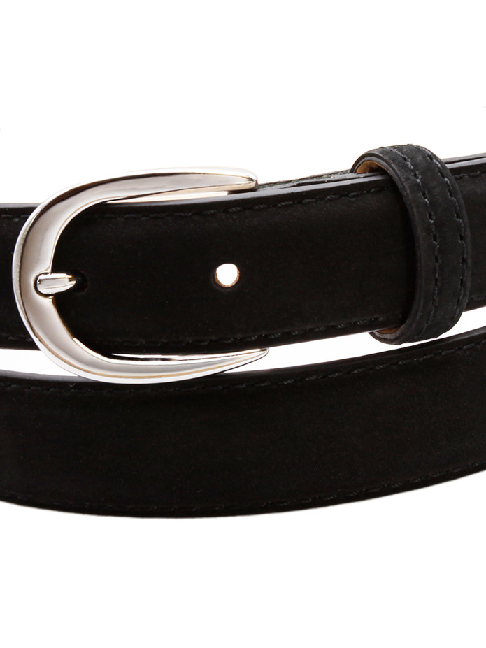 Smalt svart bälte i nubuck - Gab