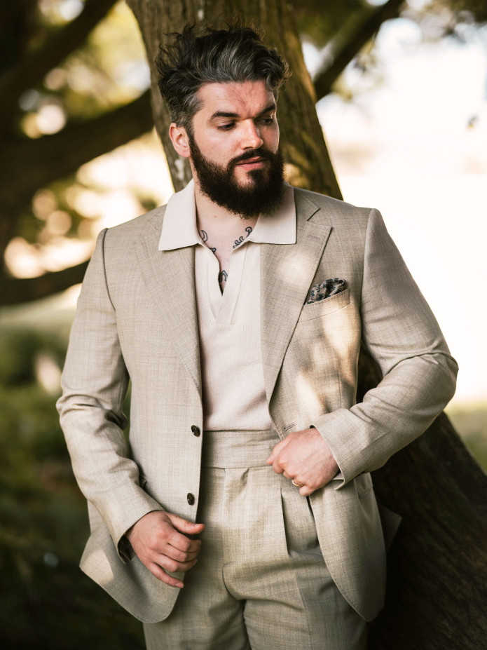 Kostymkavaj i sommarull beige - Loar