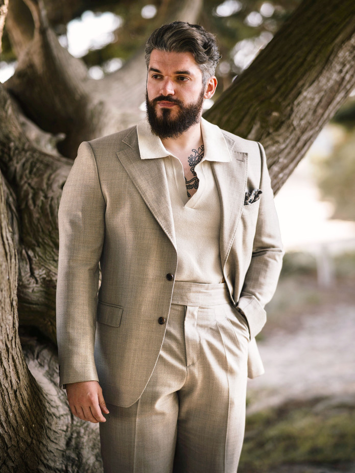 Kostymkavaj i sommarull beige - Loar