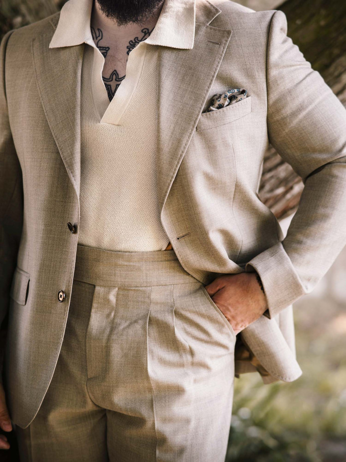 Kostymkavaj i sommarull beige - Loar