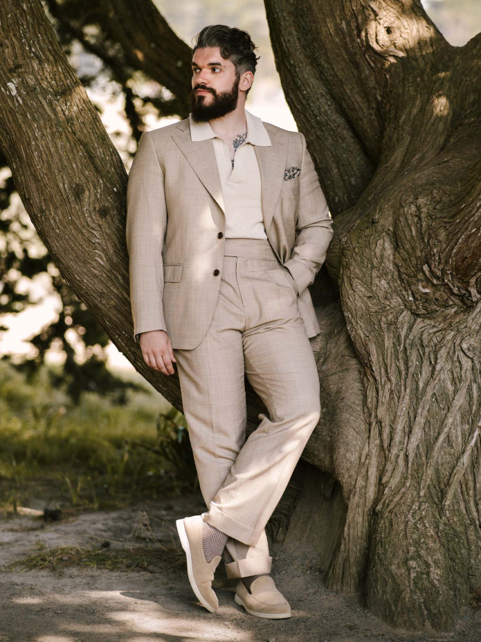 Kostymkavaj i sommarull beige - Loar