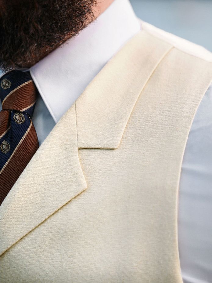 Kostymväst i lin och bomull beige - Heol