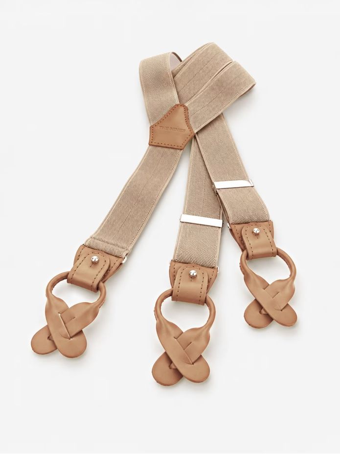 Herrskjorta beige med knappar