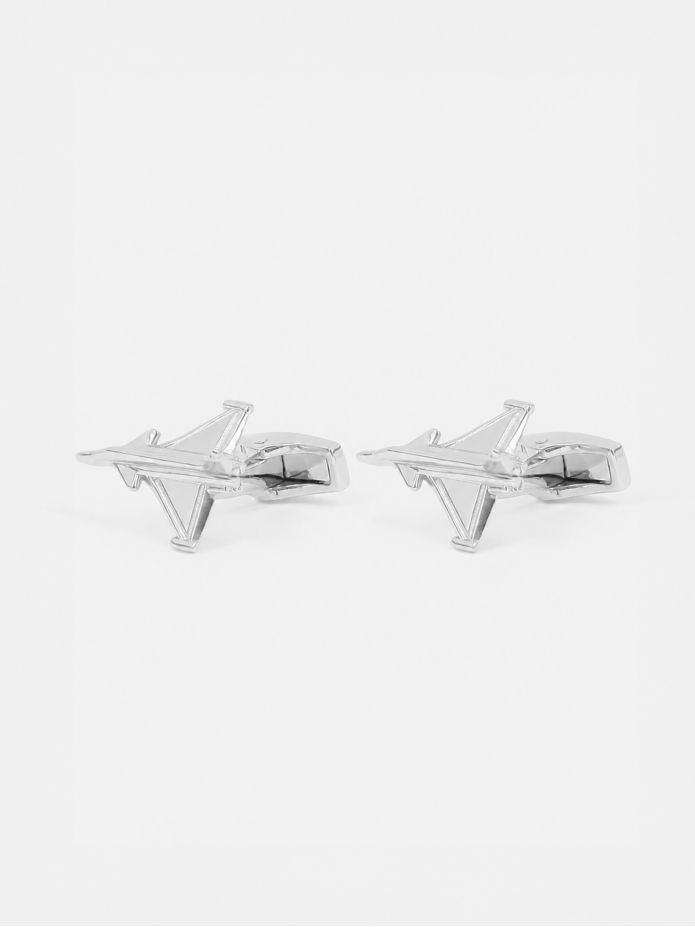 Manschettknapppar massivt silver stridsflygplan rafale