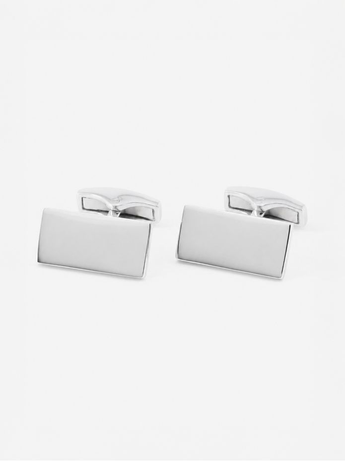 Manschetterknappar sterling silver rektangulära brompton