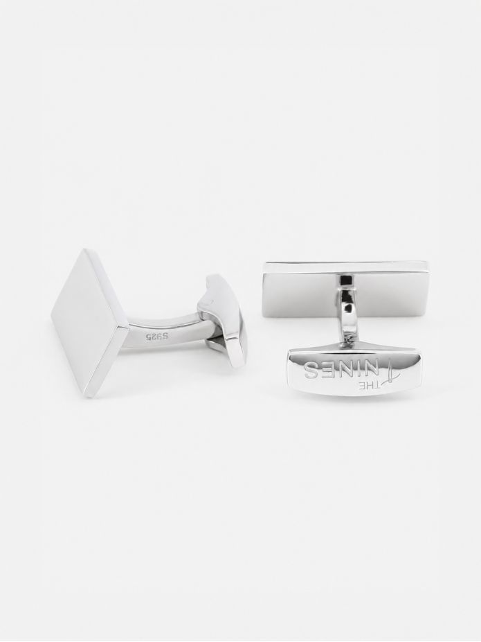 Manschetterknappar sterling silver rektangulära brompton