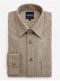 Skjorta med fransk krage i beige flanell