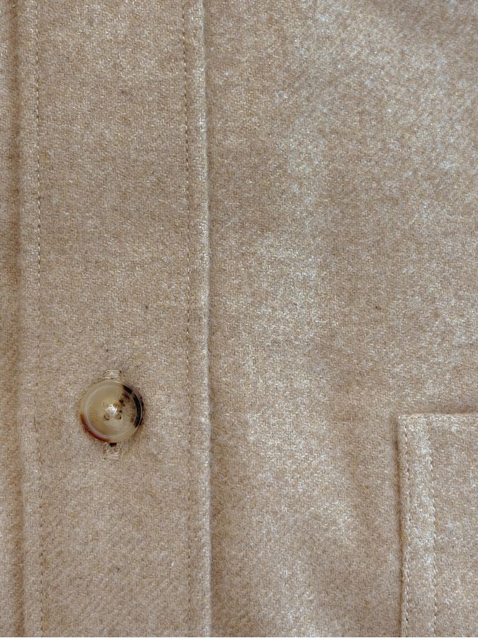 Skjorta med fransk krage i beige flanell