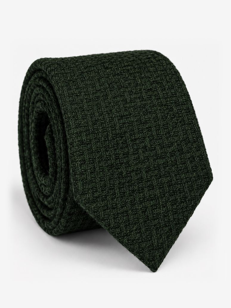 Slips i flätad ull grön