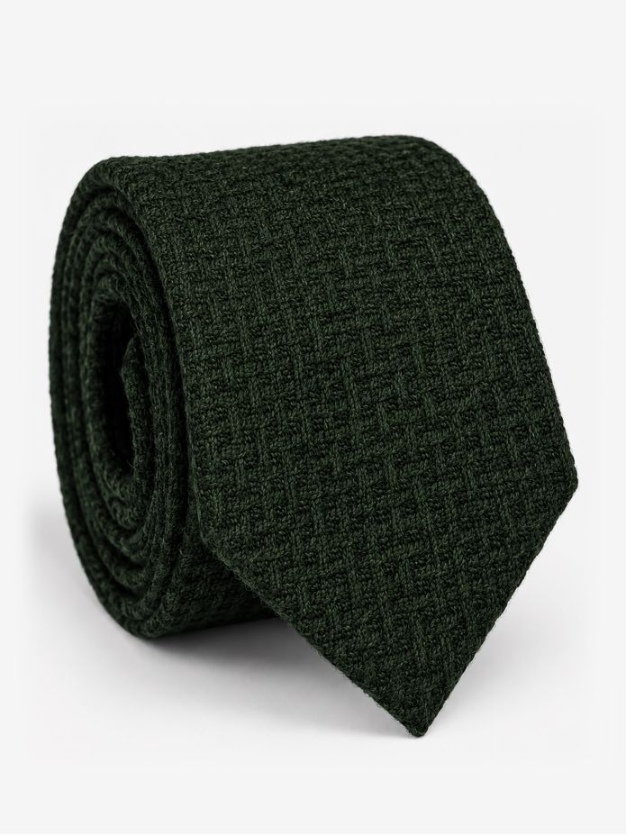 Slips i flätad ull grön