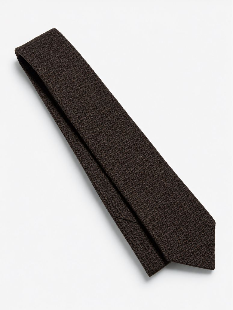 Slips i flätad ull brun