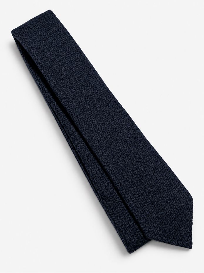Slips i flätad ull marinblå
