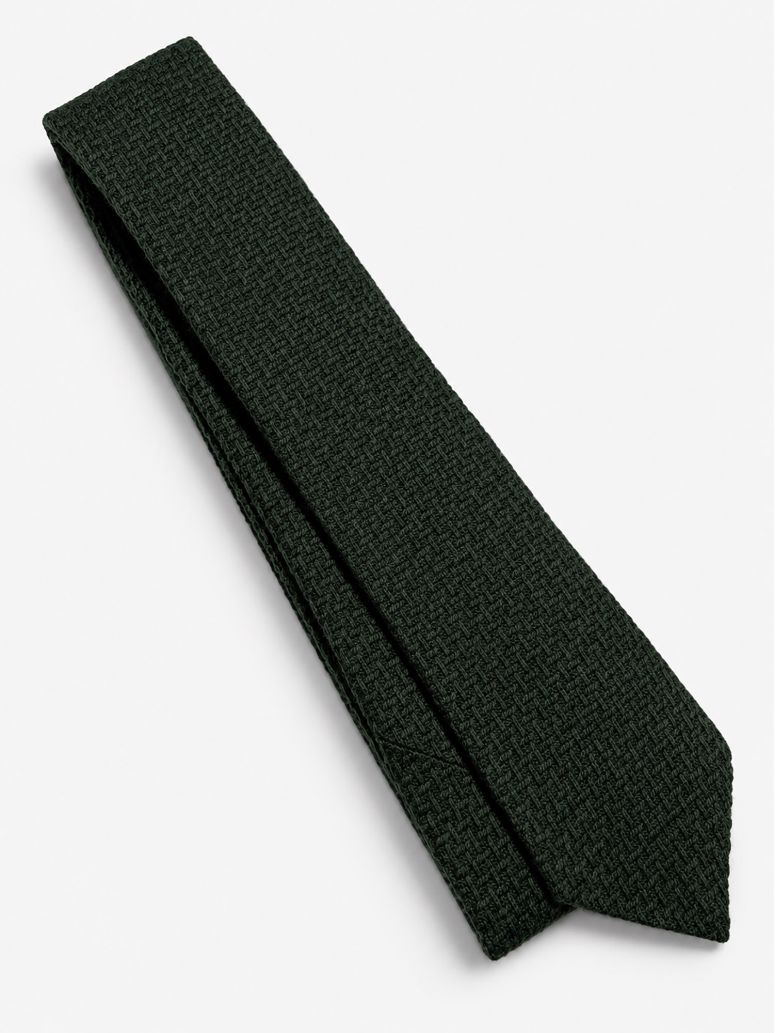 Slips i flätad ull grön