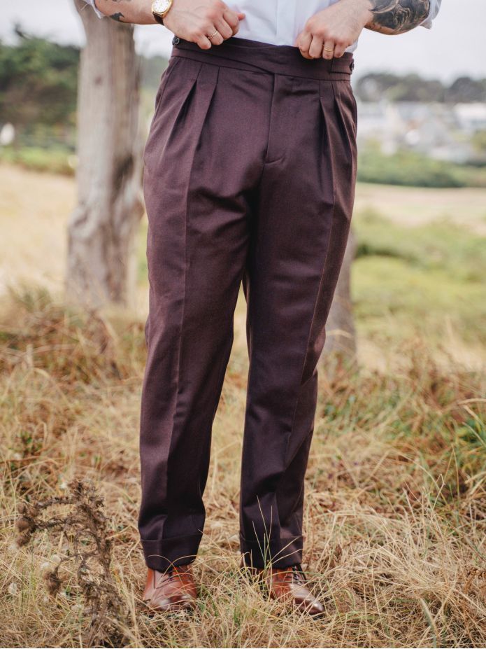 Gurkha-kostymbyxor i bordeaux Dharan
