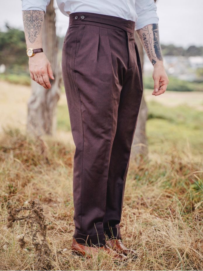 Gurkha-kostymbyxor i bordeaux Dharan