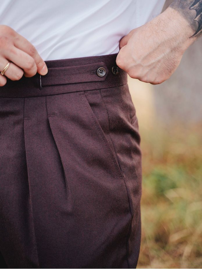 Gurkha-kostymbyxor i bordeaux Dharan