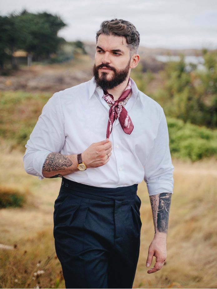 Vinröd bandana med paisleymönster LISBURN