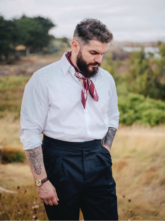 Vinröd bandana med paisleymönster LISBURN