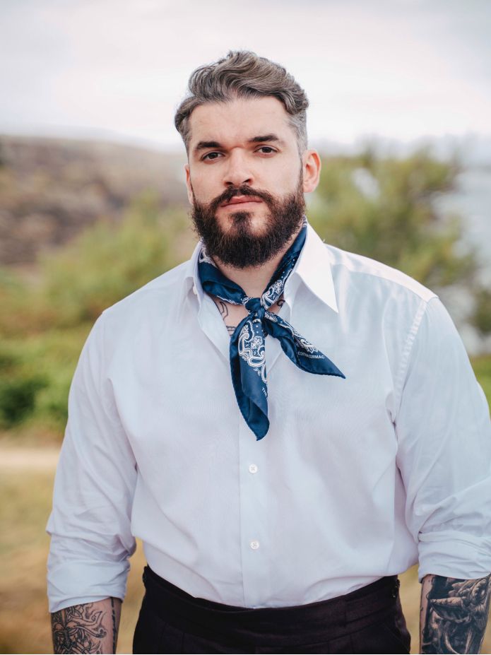 Marinblå bandana med paisleymönster LISBURN