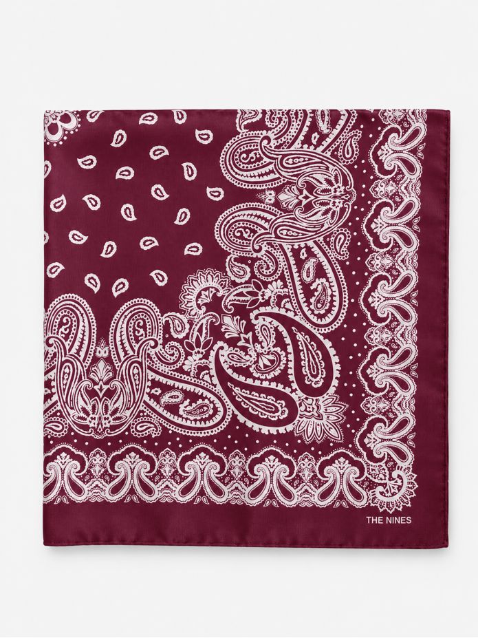 Vinröd bandana med paisleymönster LISBURN