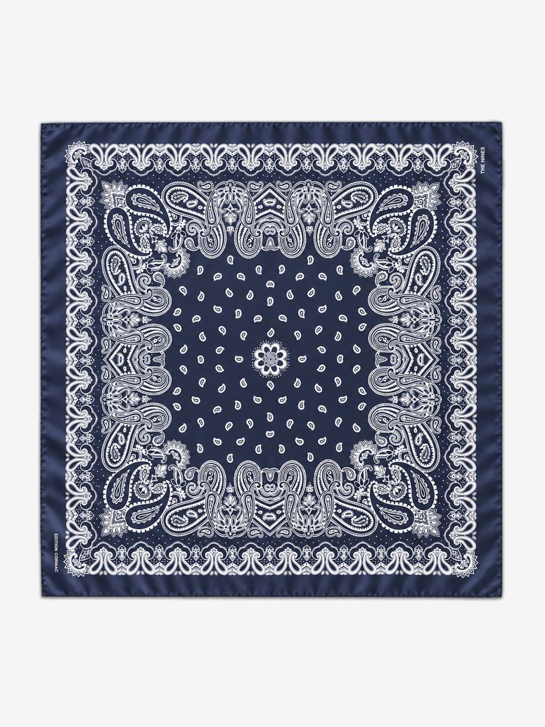 Marinblå bandana med paisleymönster LISBURN
